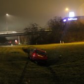 Rechtdoor in de sloot N206 Katwijk